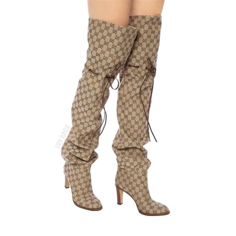 gucci monogram thigh high boots price